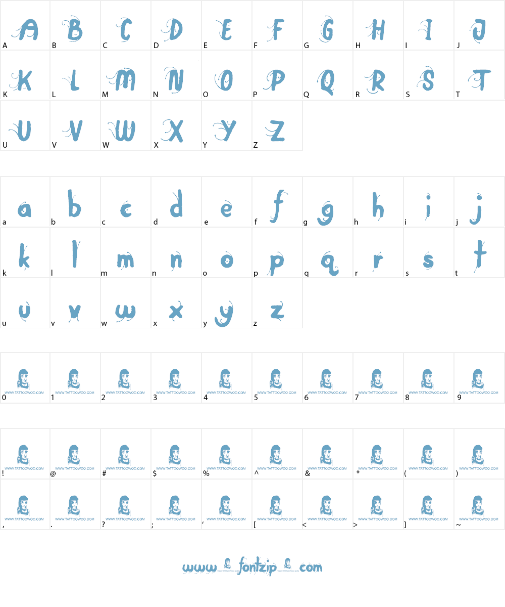 Big Top Font Character